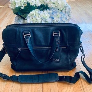 TUMI black leather briefcase